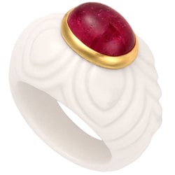 Bvlgari BVLGARI Chandra Pink Tourmaline Ring K18YG White Ceramic #13
