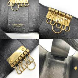 Saint Laurent Accessories 6 Row Key Case Black Monogram V Stitch YSL Ladies Men's Leather 580656 SAINTLAURENT