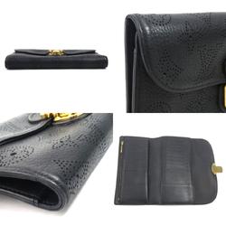 LOUIS VUITTON Bi-fold long wallet Monogram Mahina Portefeuille Amelia Noir Unisex M95549