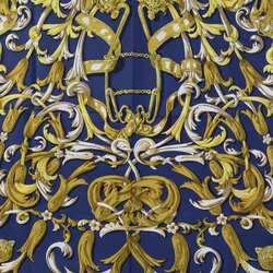 HERMES Scarf Carre90 LE MORS A LA CONETABLE Silk Navy/Gold/White Ladies