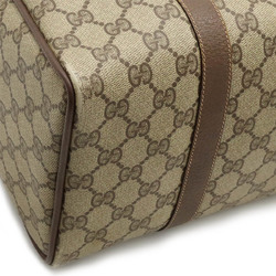 GUCCI Gucci Old Sherry Line Handbag Boston Bag PVC Leather Khaki Beige Mocha Brown 40.02.007