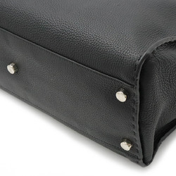 FENDI Selleria Peekaboo Handbag Shoulder Bag Leather Black 7VA388
