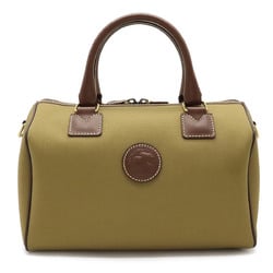 HUNTING WORLD Hunting World Handbag Boston Bag Canvas Leather Khaki Brown