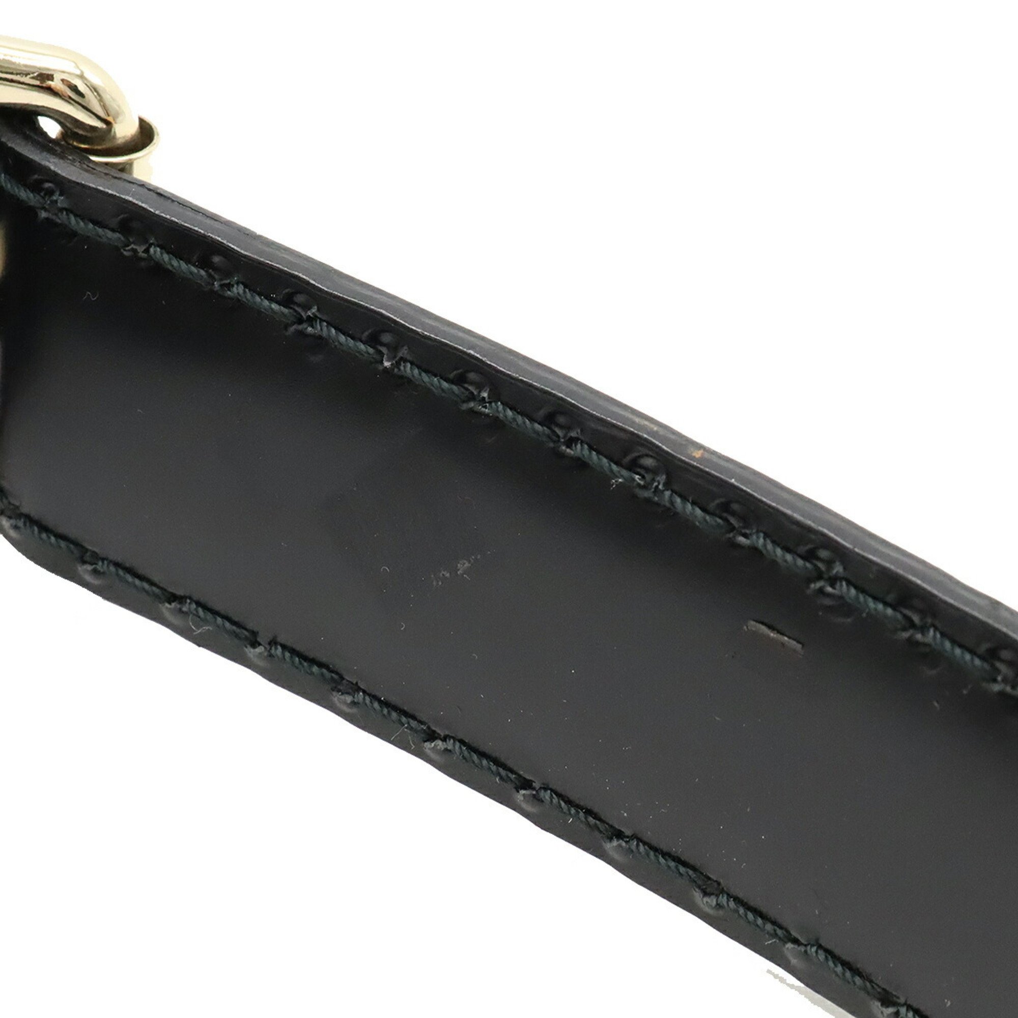 GUCCI Gucci Quinn Hobo Ribbon Shoulder Bag Handbag Patent Leather Enamel Black 189885