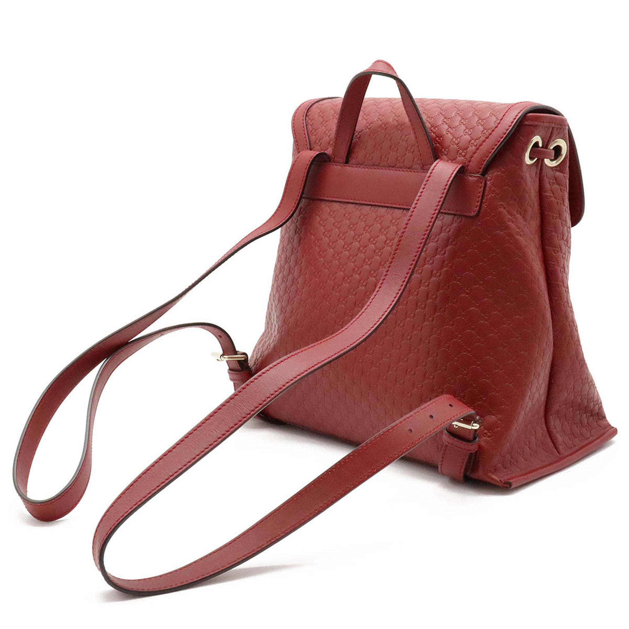 GUCCI Gucci Micro Guccisima Backpack Rucksack Leather Bordeaux Red 607993