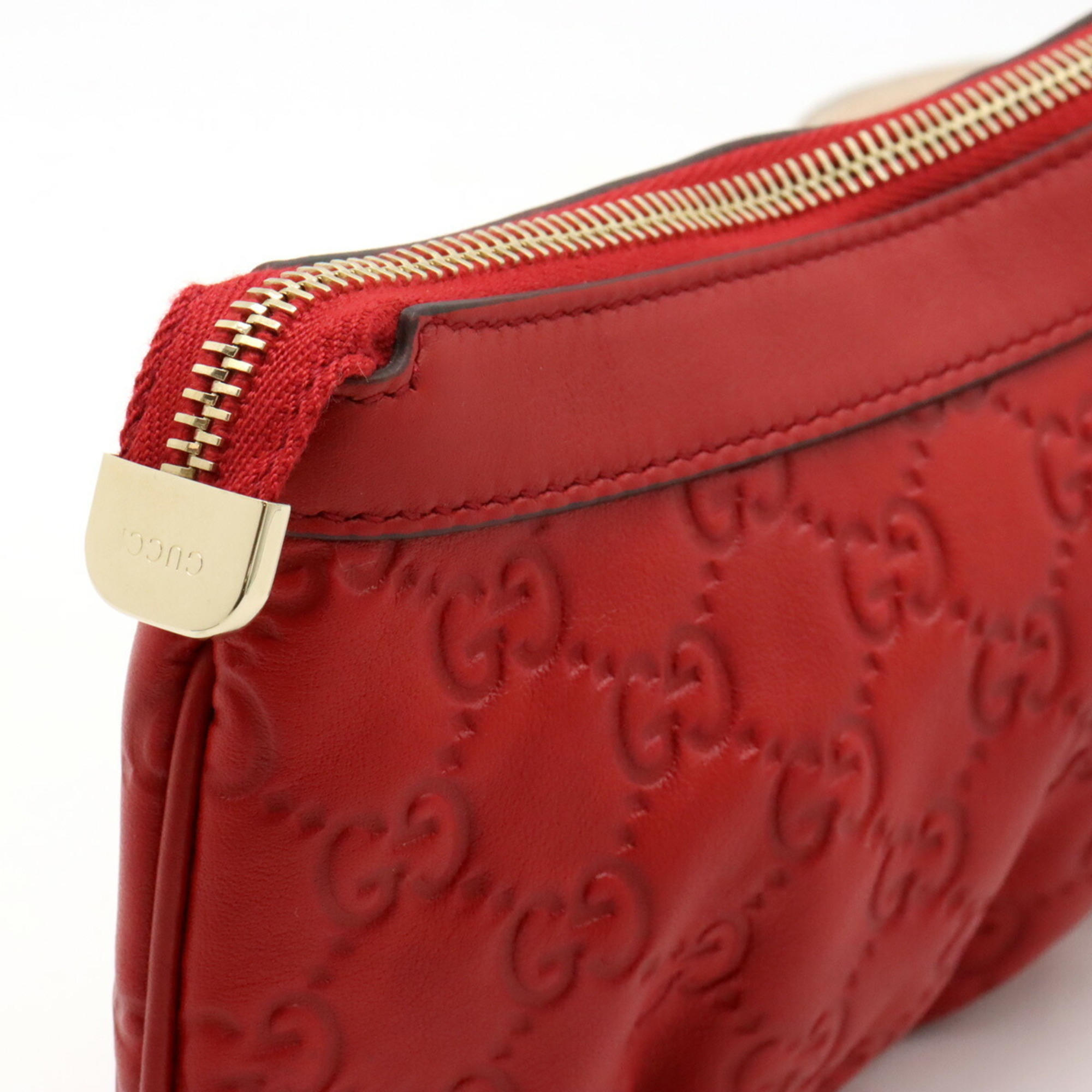 GUCCI Guccisima Pouch Multi Leather Red 212203