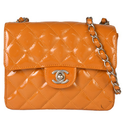 CHANEL Matelasse Coco Mark Single Flap Bag Shoulder No. 6 (Manufactured in 2000) Orange Enamel