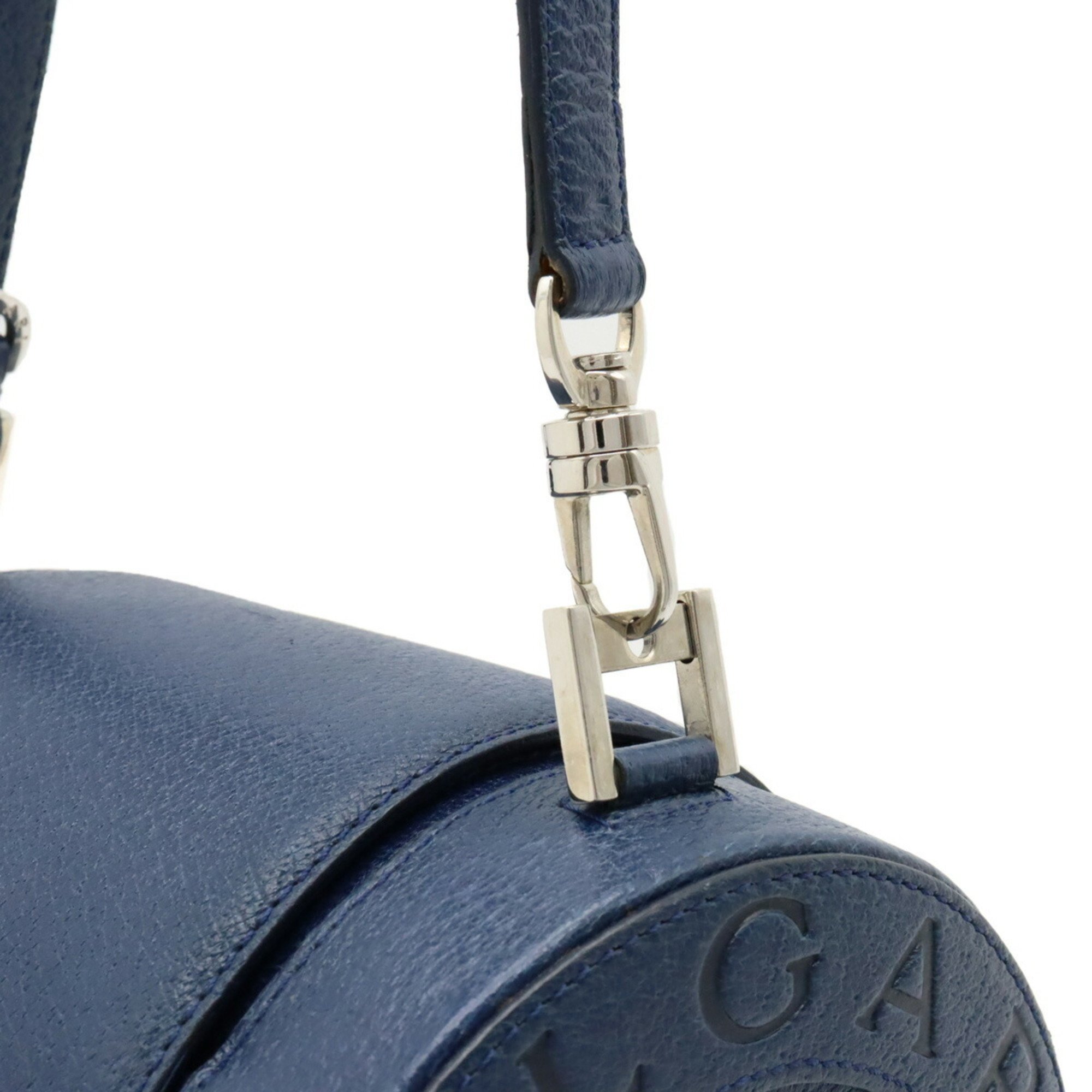 BVLGARI B-ZERO1 Handbag Round Leather Blue