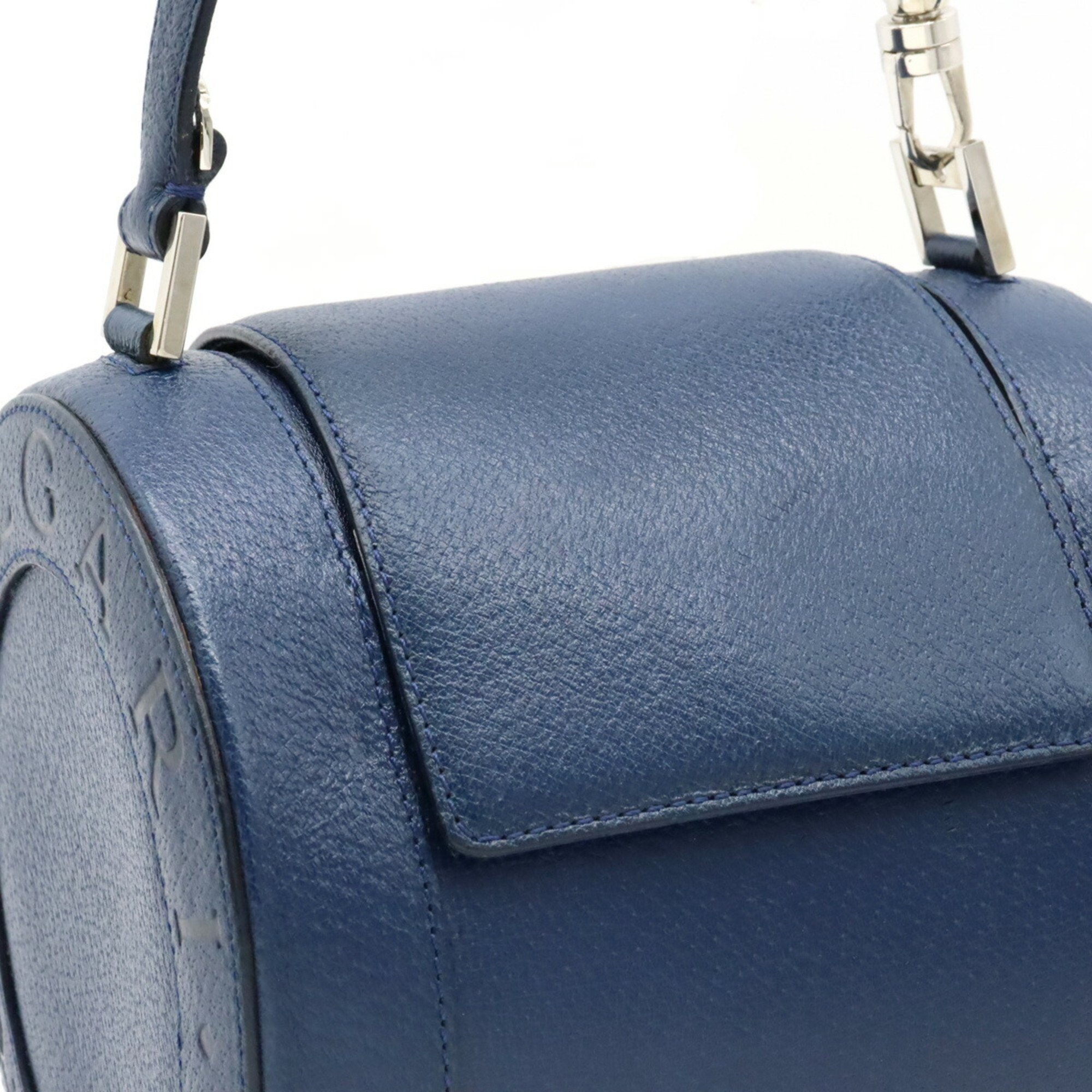 BVLGARI B-ZERO1 Handbag Round Leather Blue
