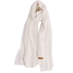 HERMES Muffler 23SS Maille Fillet Stole 100% Cashmere Lamb Leather Ladies Yvoir (White)