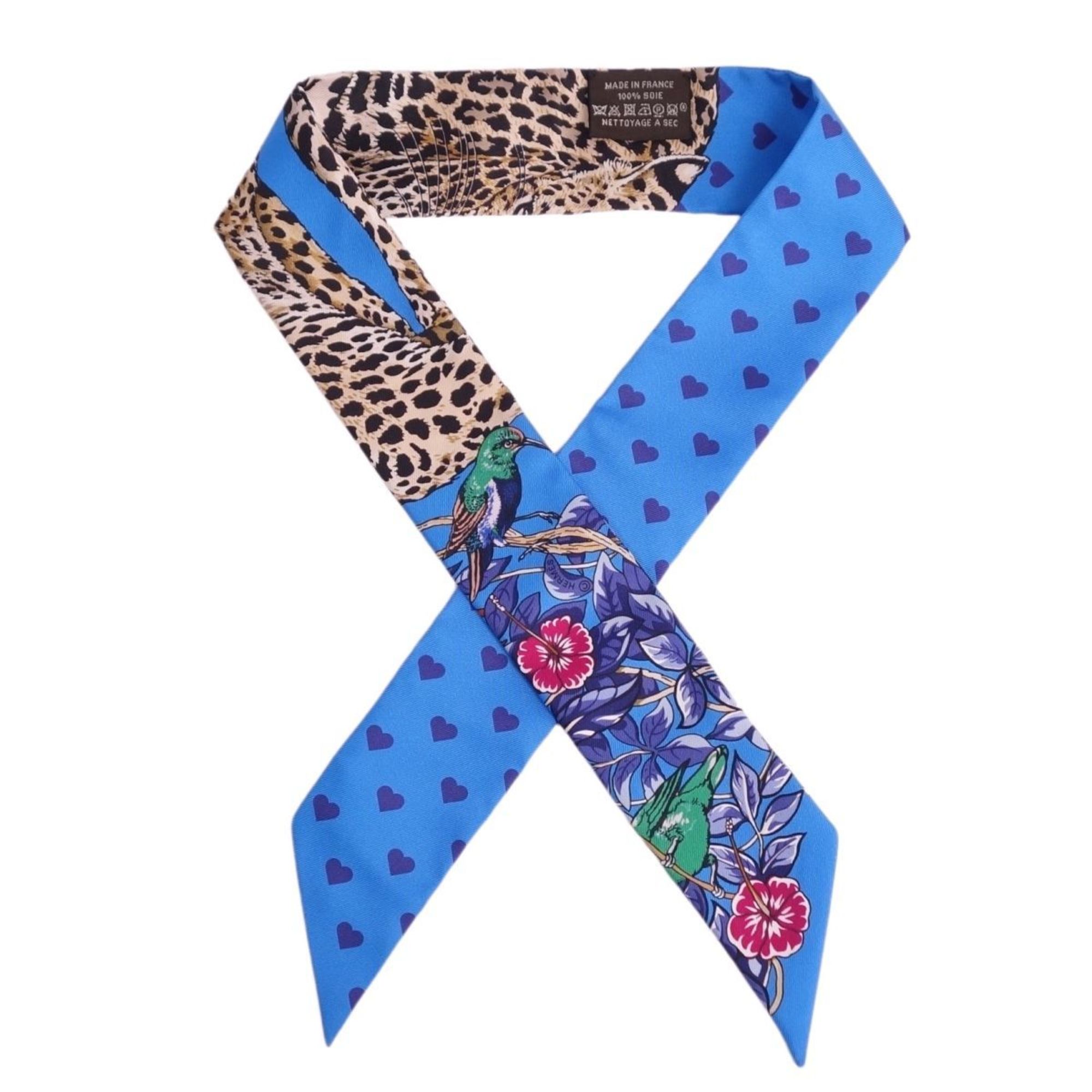 HERMES Scarf Muffler Twilly Silk Twill Ribbon Women's Multicolor