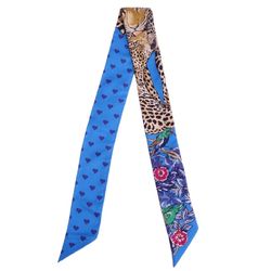 HERMES Scarf Muffler Twilly Silk Twill Ribbon Women's Multicolor