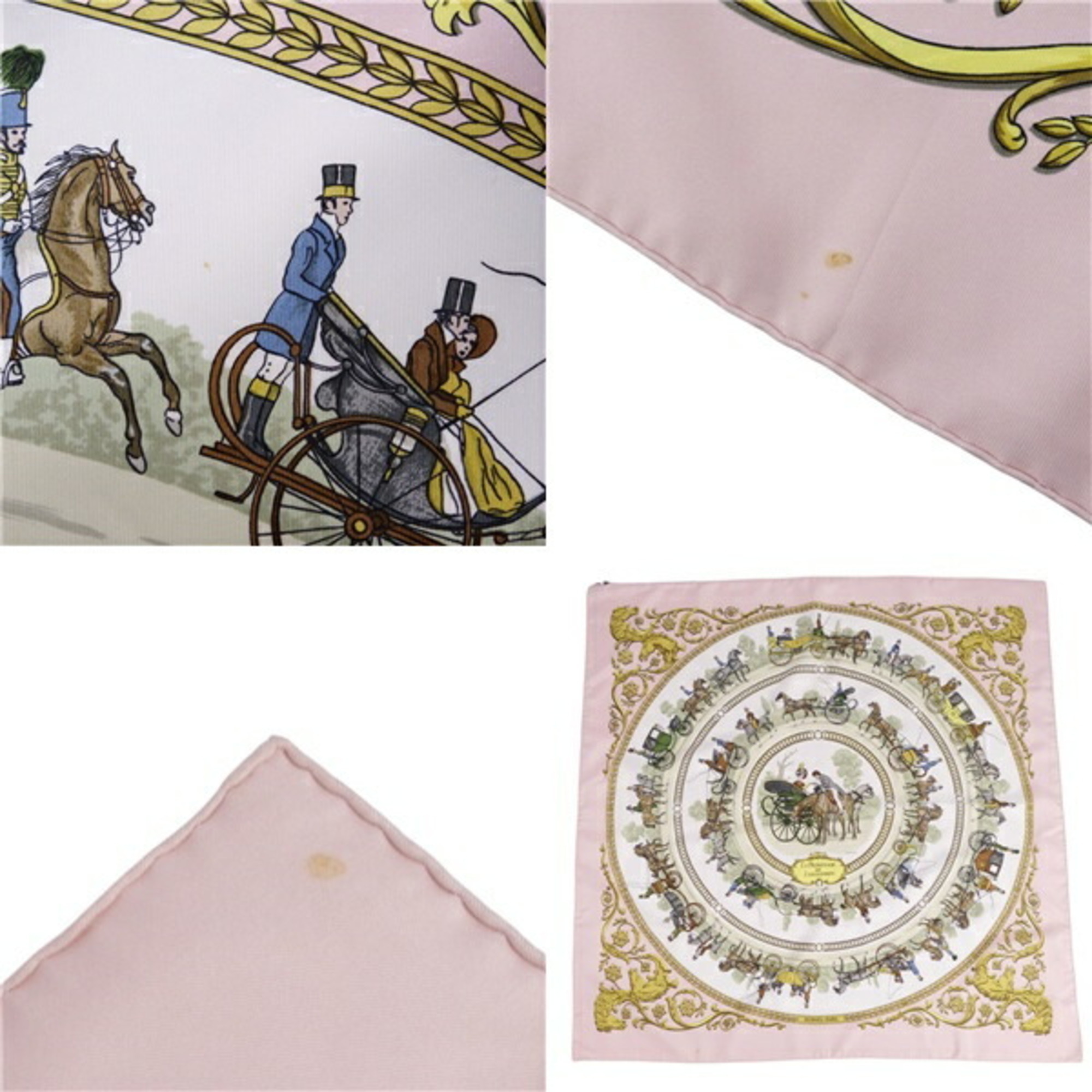 HERMES Scarf Muffler Carre 90 LA PROMENADE DE LONGCHAMPS Walk to Longchamp Silk Ladies Multicolor