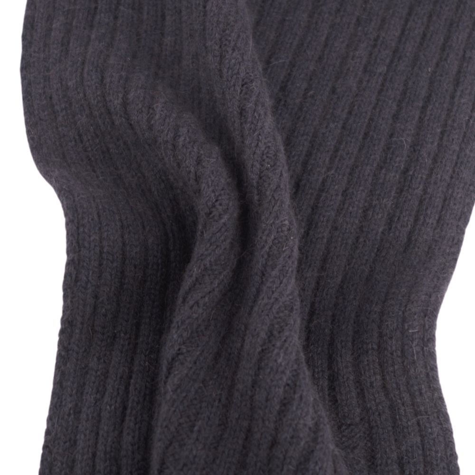 HERMES Muffler Stole Cashmere Wool Women's Navy