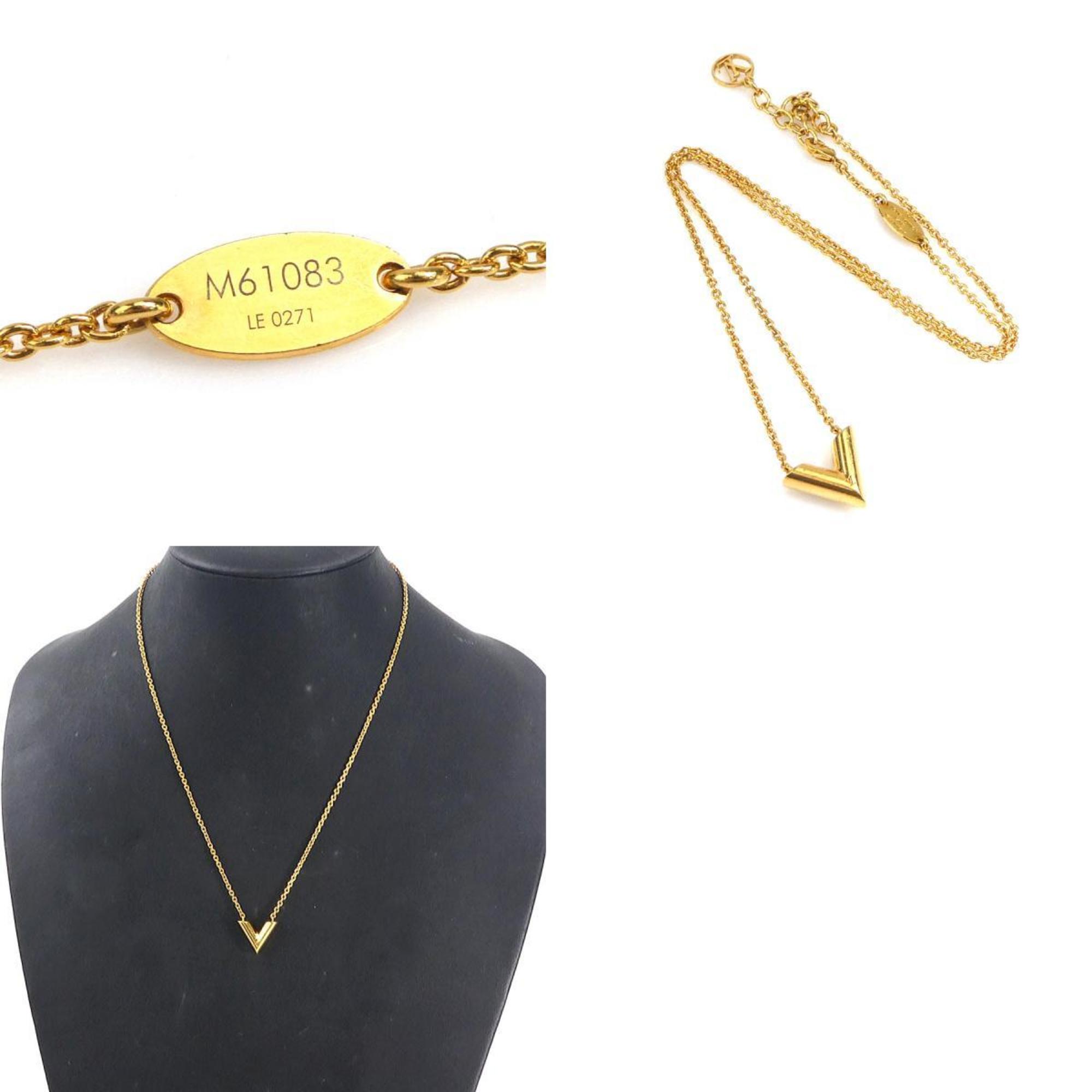 Louis Vuitton LOUIS VUITTON Necklace Essential V Metal Gold Unisex M61083