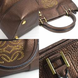 LOEWE handbag anagram leather bronze gold ladies