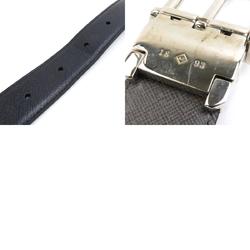 Dunhill Belt Leather/Metal Navy x Gray Men's