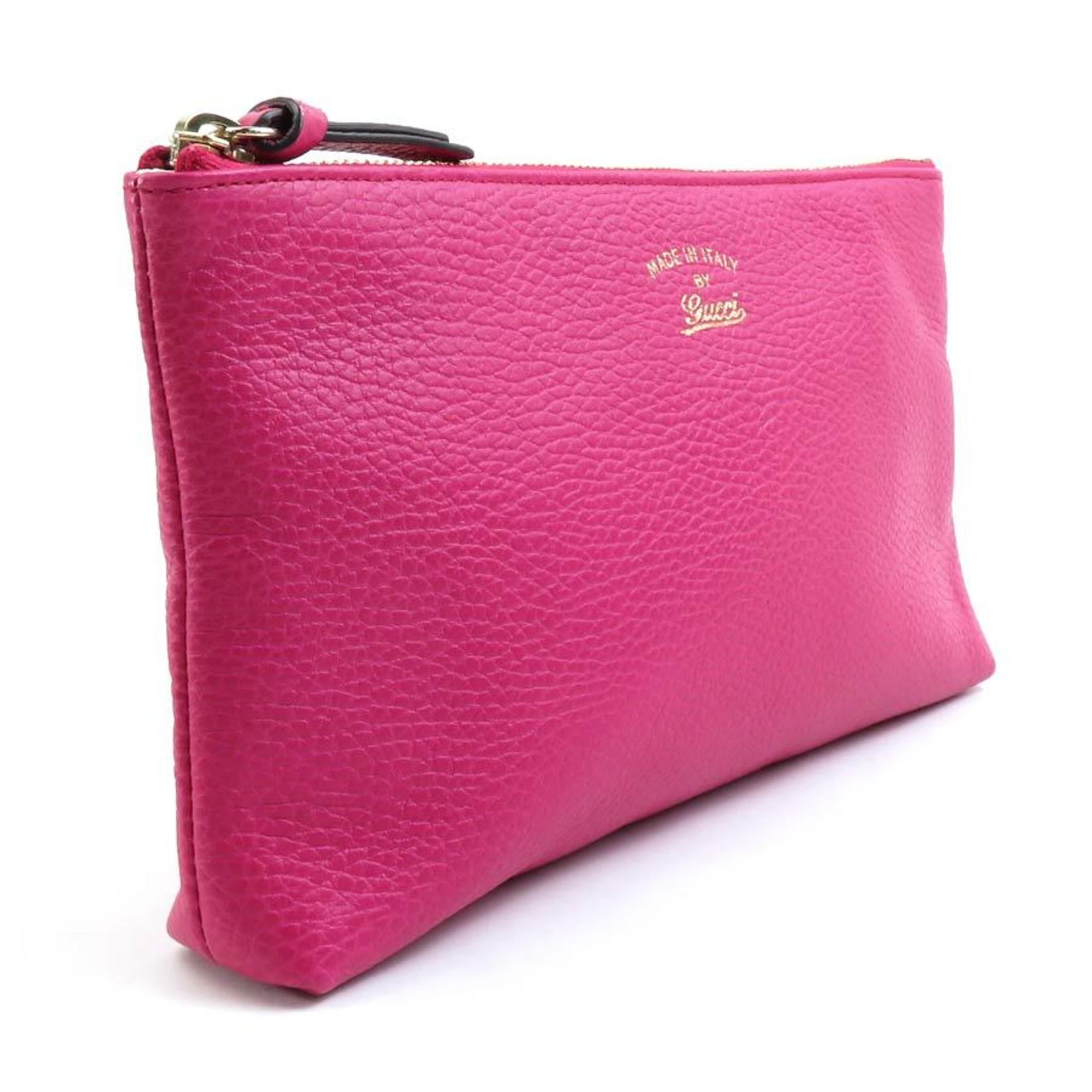 GUCCI Pouch Multi Case Swing Leather Magenta Women's 368881