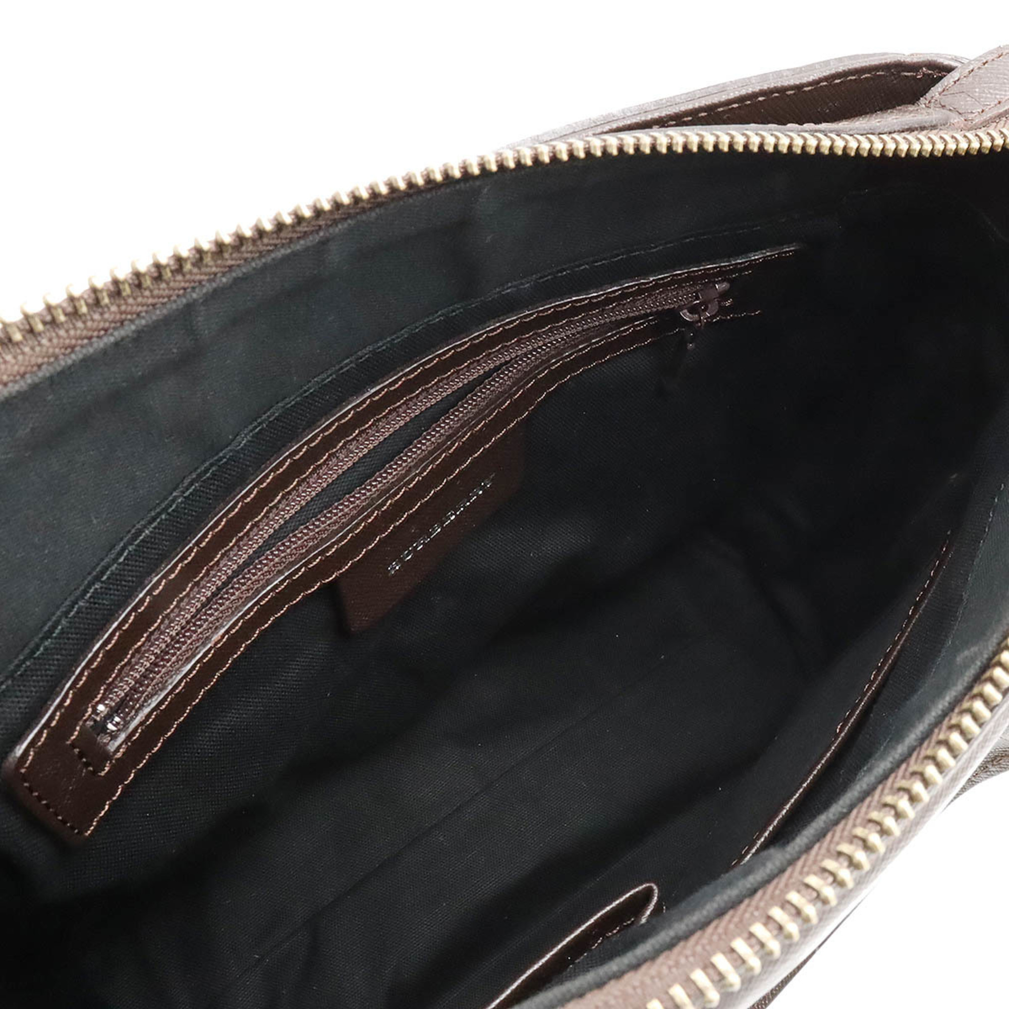 BURBERRY Nova Check Plaid Handbag Tote Bag Canvas Leather Beige Dark Brown