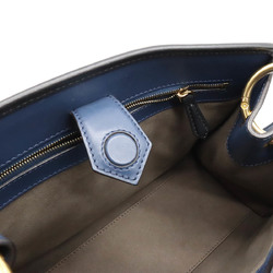 FENDI Runaway Small Handbag Shoulder Bag Leather Blue Black 8BH344
