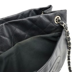 CHANEL Coco Mark Chain Tote Bag Shoulder Caviar Skin Leather Black 8374