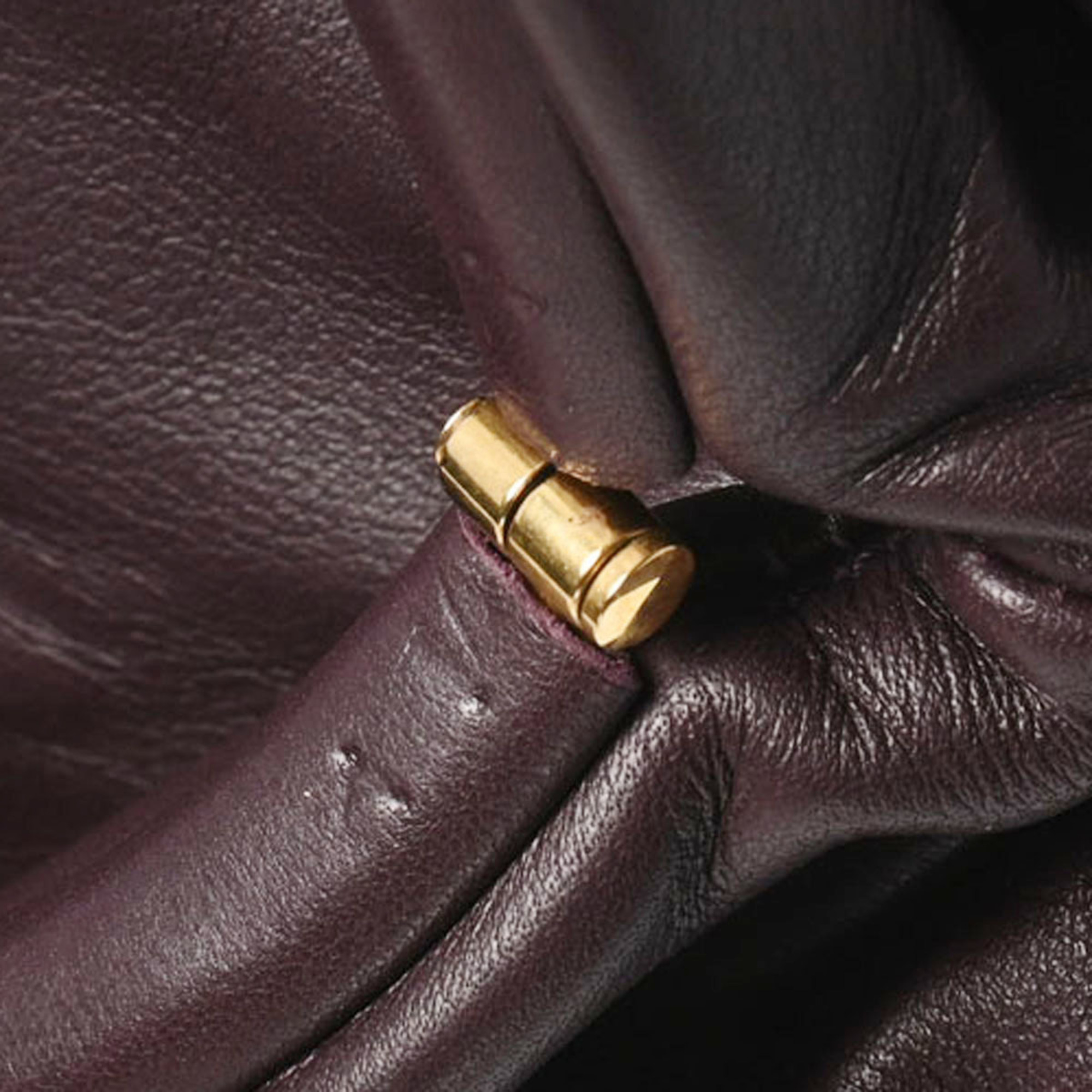 Bottega Veneta 651445 Men,Women Leather Shoulder Bag Burgundy