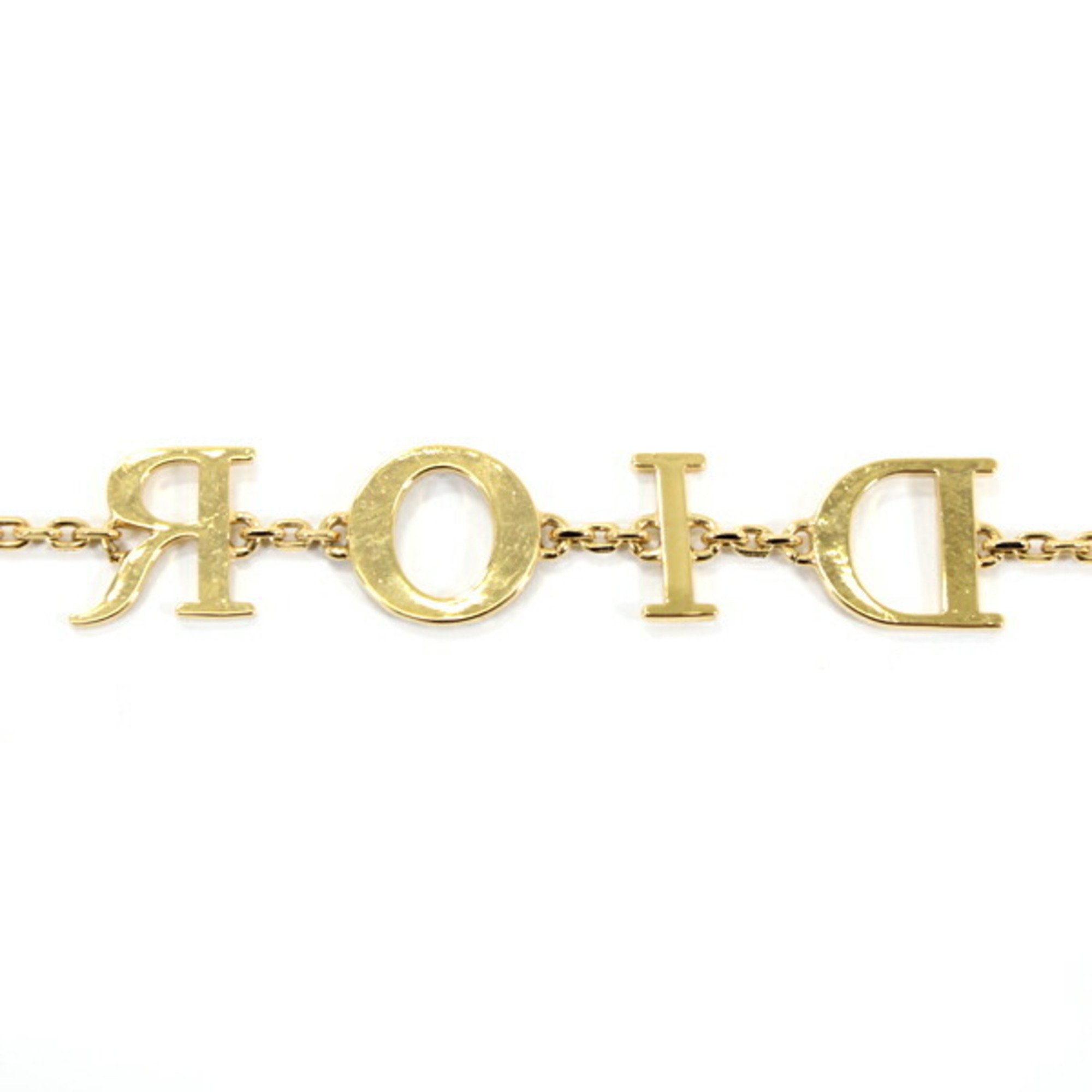 Christian Dior Bracelet Rhinestone Gold Men Women Sparkling Chain A1792