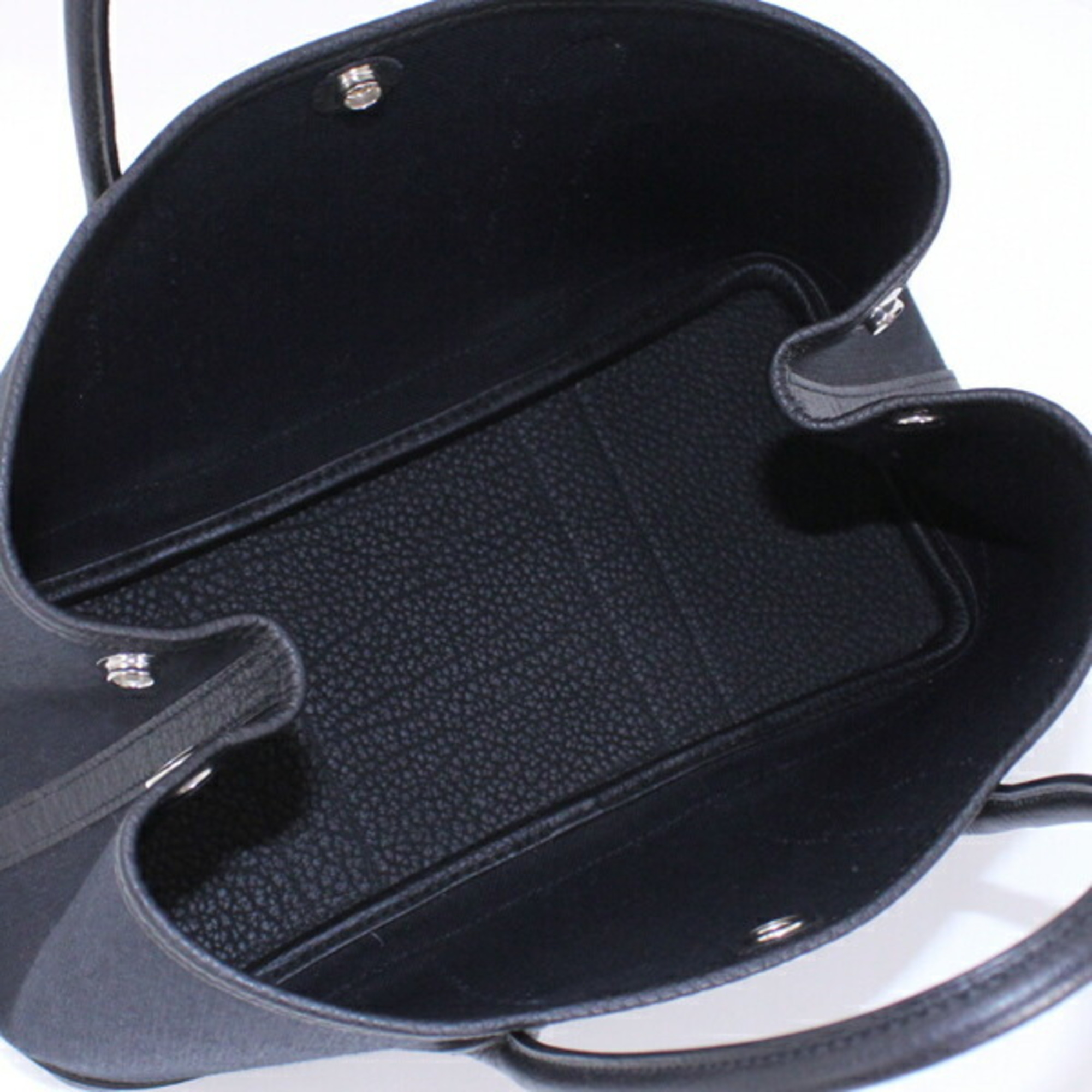 Hermes Garden TPM 30 Tote Bag Handbag Black Toile Offiche Leather Negonda Ladies HERMES Transfer Small Convenient KM2702
