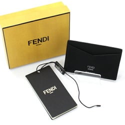 FENDI Card Case Zucca Pattern Pass Flat 7AR911 Leather Men's Women's KM2715