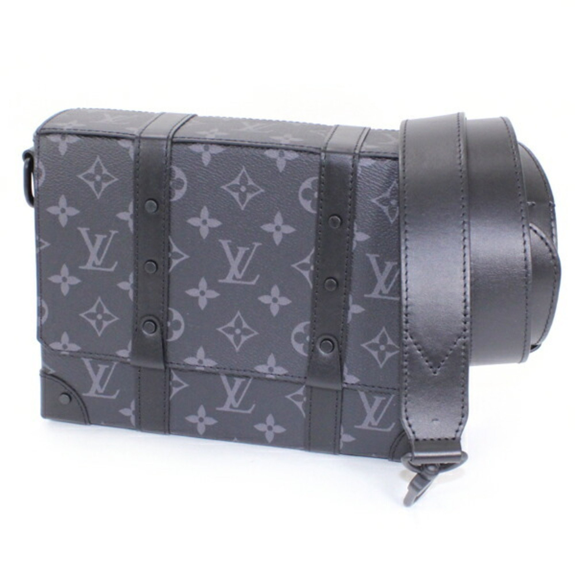 Louis Vuitton Shoulder Bag Trunk/PM Monogram Eclipse Men's M45727 Black LOUIS VUITTON Convenient A1790