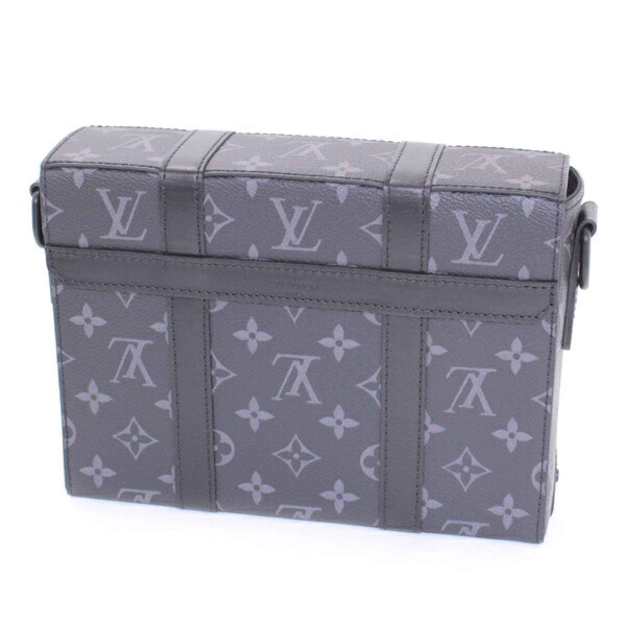 Louis Vuitton Shoulder Bag Trunk/PM Monogram Eclipse Men's M45727 Black LOUIS VUITTON Convenient A1790