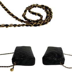 CHANEL Chanel Matelasse Cocomark Matte Caviar Skin Chain Shoulder Bag Black 33208