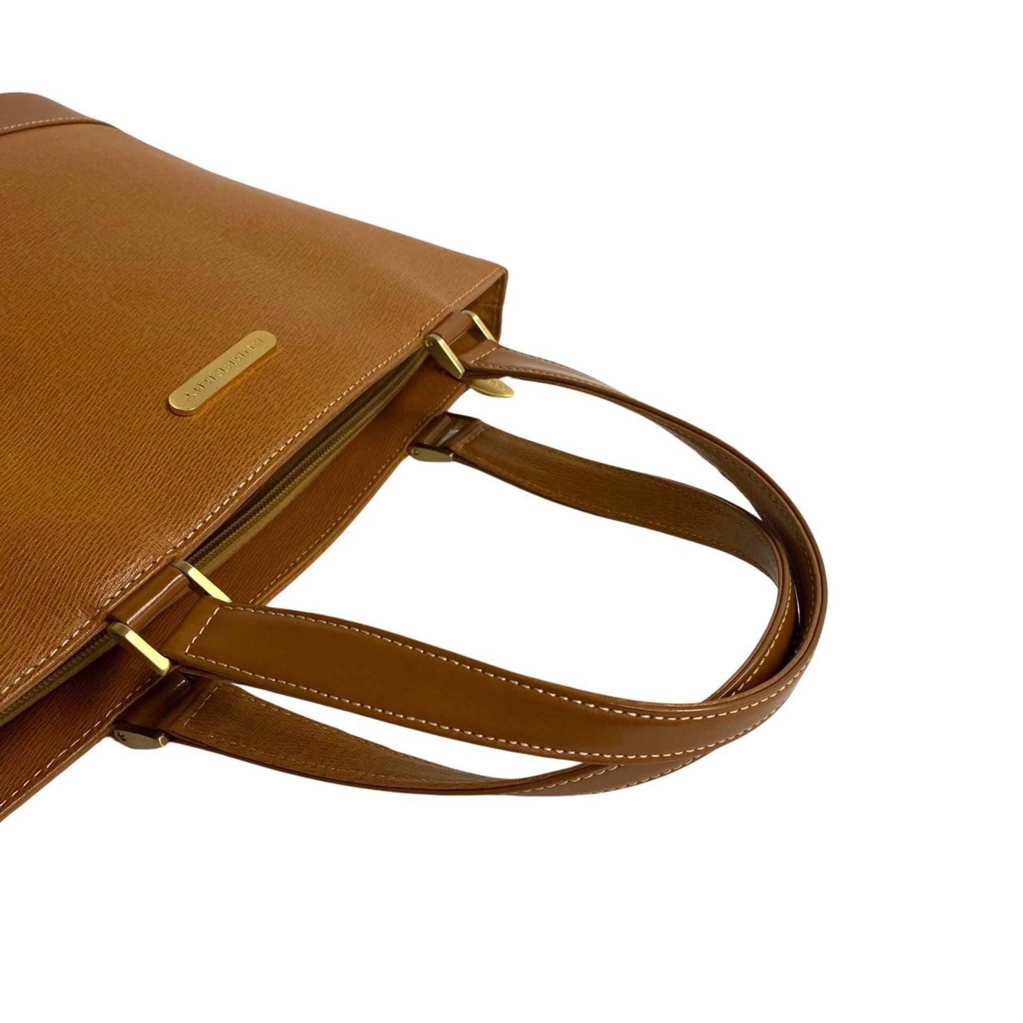 BURBERRY Nova Check Logo Hardware Leather Genuine Handbag Mini Tote Bag Brown 26647