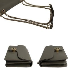GUCCI Gucci Interlocking GG Logo Leather Genuine Chain 2way Handbag Mini Shoulder Bag Gray 29877