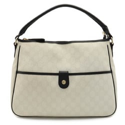 GUCCI Gucci GG Supreme Shoulder Bag PVC Leather Ivory White Black 189898