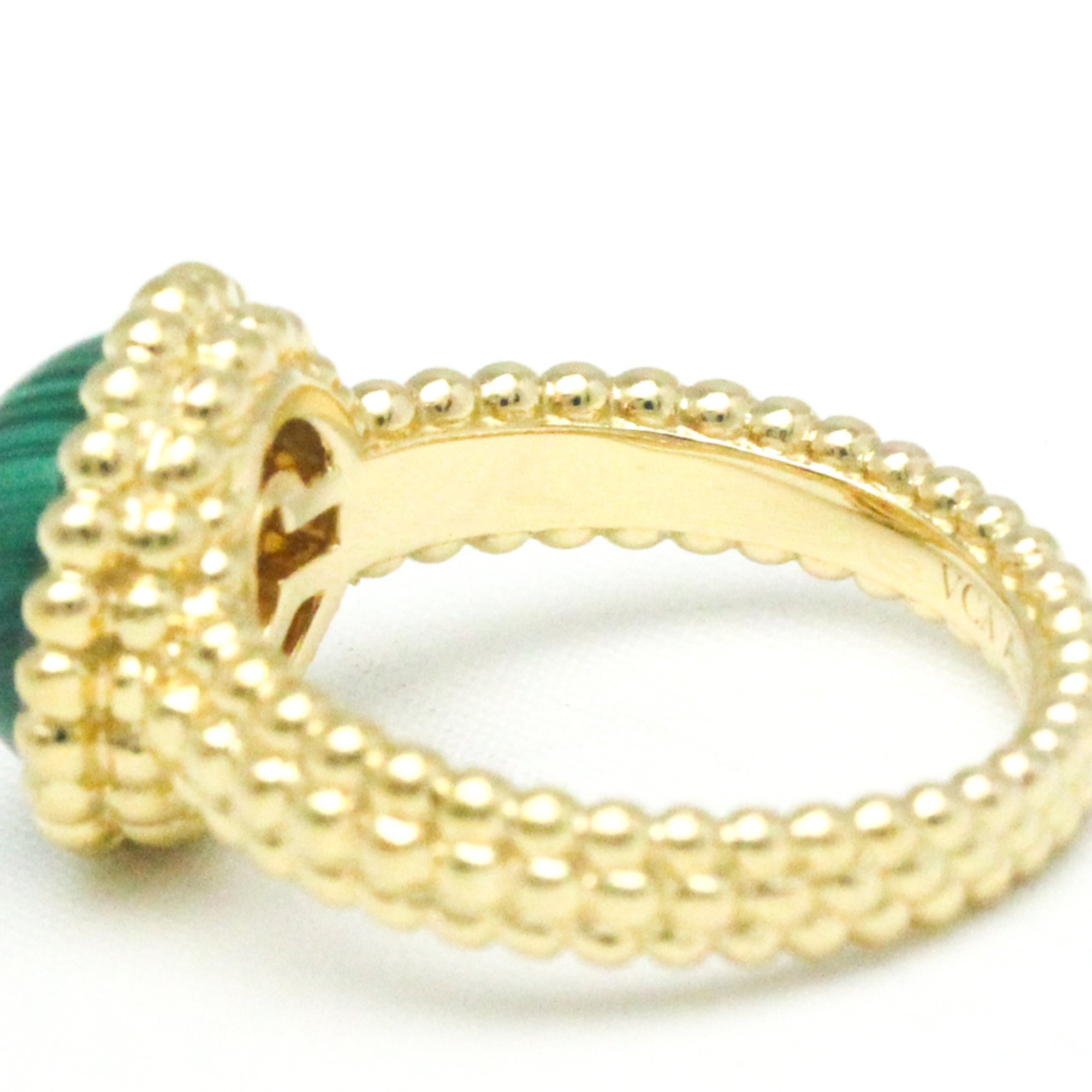 Van Cleef & Arpels Perlee Perlee Couleurs Ring VCARP4DP52 Yellow Gold (18K) Fashion Malachite Band Ring Gold,Green