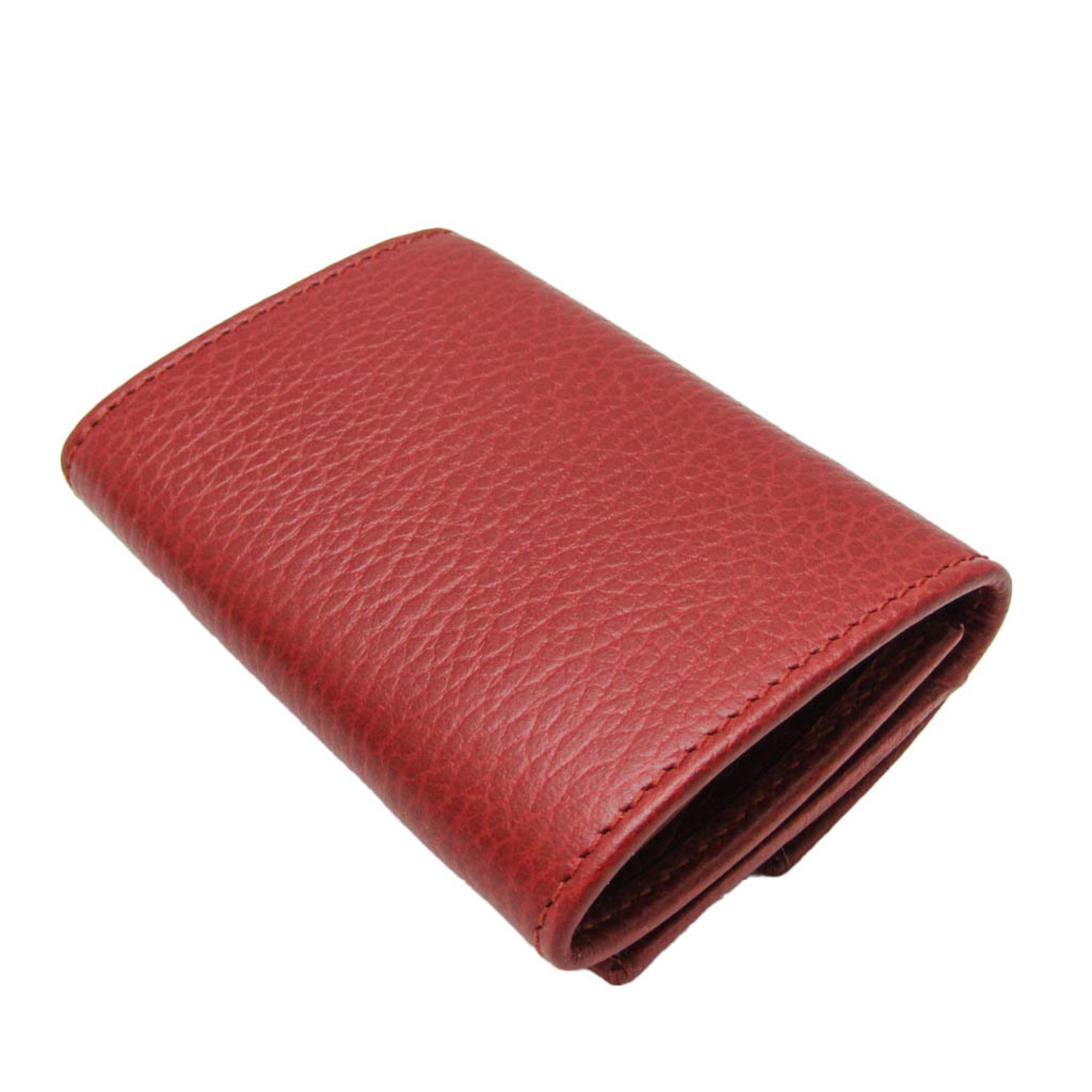 Gucci Petit Marmont 523277 Women's Leather Wallet (tri-fold) Red Color