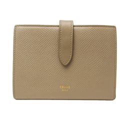 Celine Medium Strap Wallet Women's Leather Middle Wallet (bi-fold) Grayish