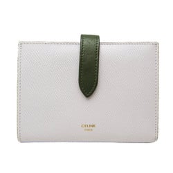 Celine Medium Strap Wallet 10B643BRU Women's Leather Middle Wallet (bi-fold) Green,Light Gray