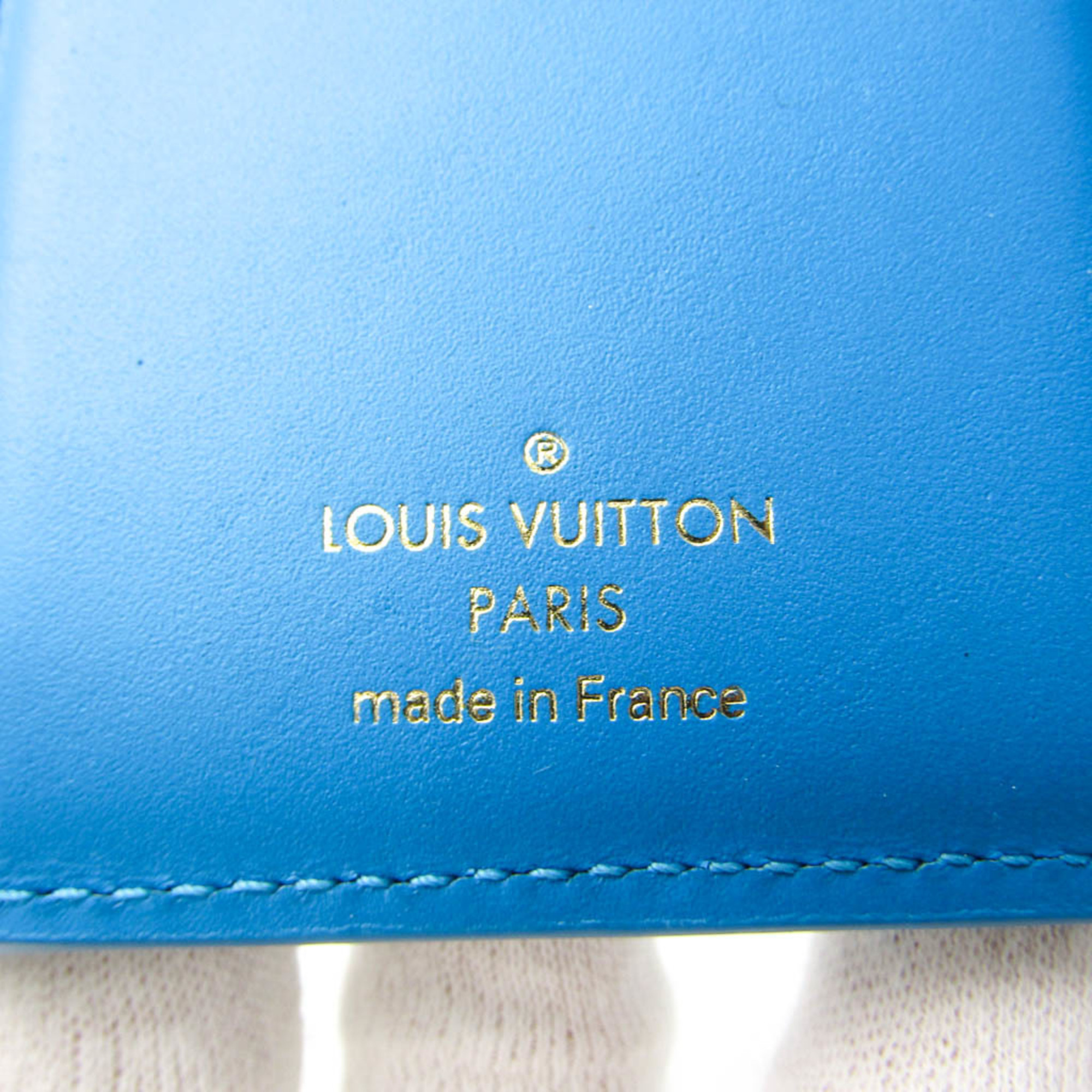 Louis Vuitton Nanogram Portefeuille Viennois M82314 Women's Leather Wallet (bi-fold) Blue