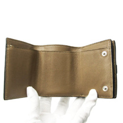 Loewe Vertical Anagram Women's Leather Wallet (tri-fold) Green,Light Beige