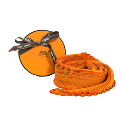 Hermes Pleats Women's Silk Scarf Orange