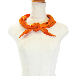 Hermes Pleats Women's Silk Scarf Orange