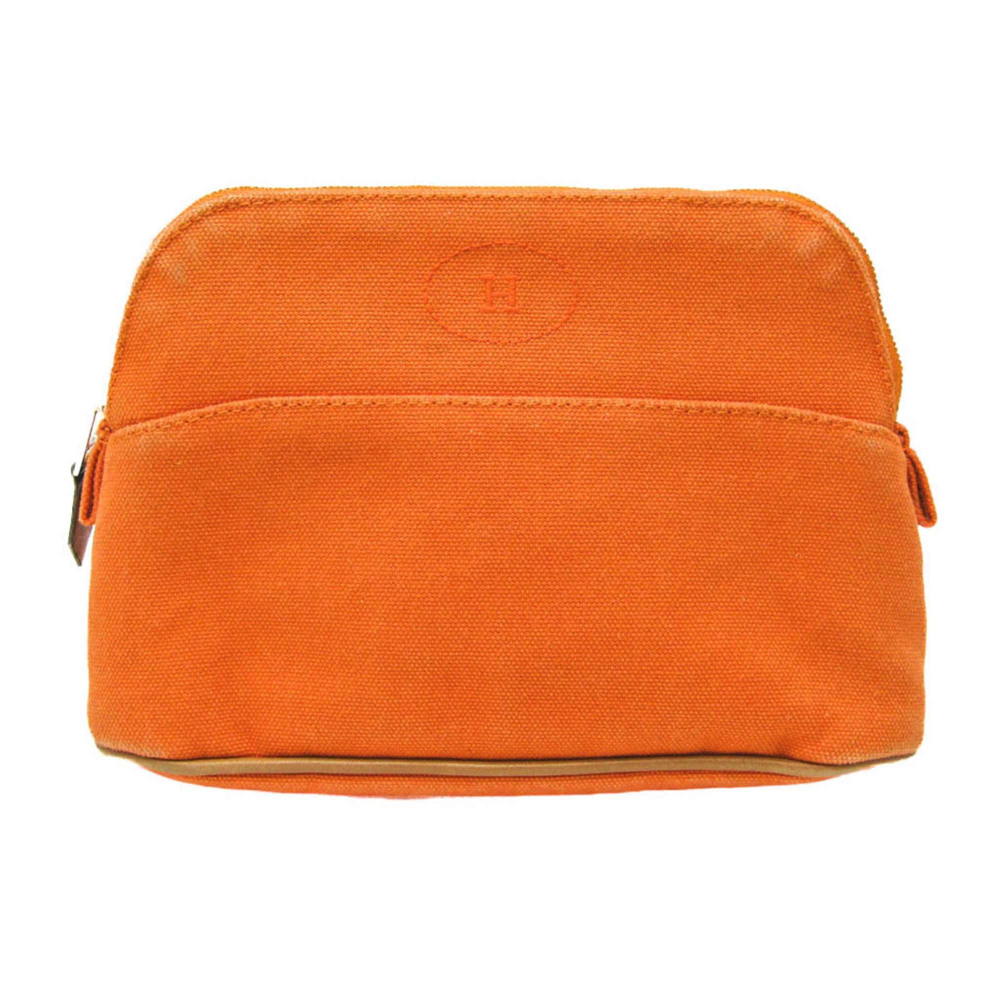 Hermes Bolide Mini 103773M Women,Men Canvas Pouch Orange