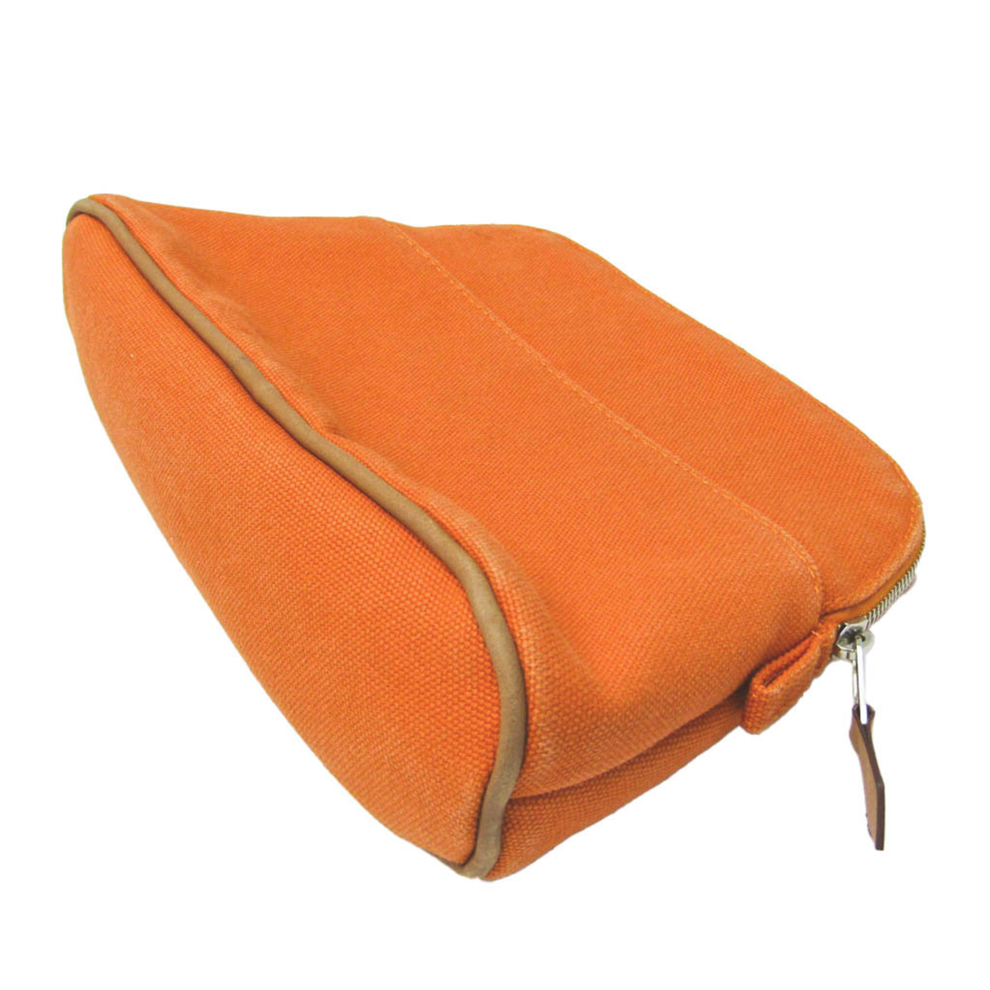 Hermes Bolide Mini 103773M Women,Men Canvas Pouch Orange