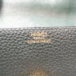 Hermes Dogon Women,Men Togo Leather Coin Purse/coin Case Dark Green