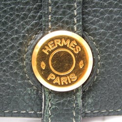 Hermes Dogon Women,Men Togo Leather Coin Purse/coin Case Dark Green
