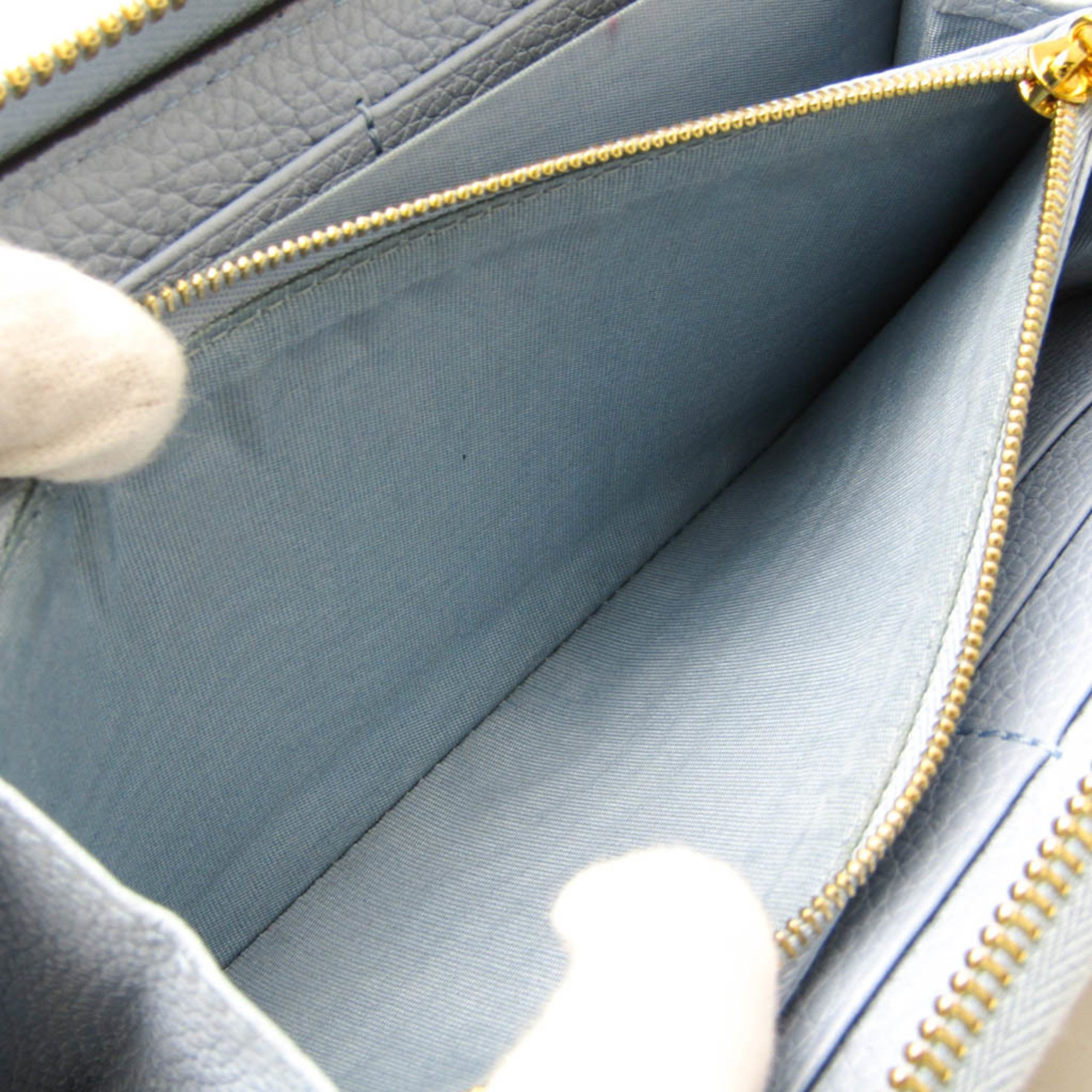 Gucci Zumi 570661 Women's Leather Long Wallet (bi-fold) Light Blue