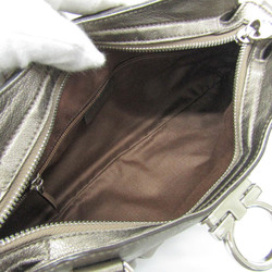Salvatore Ferragamo Gancini AU-21 6317 Women's Leather Tote Bag Bronze