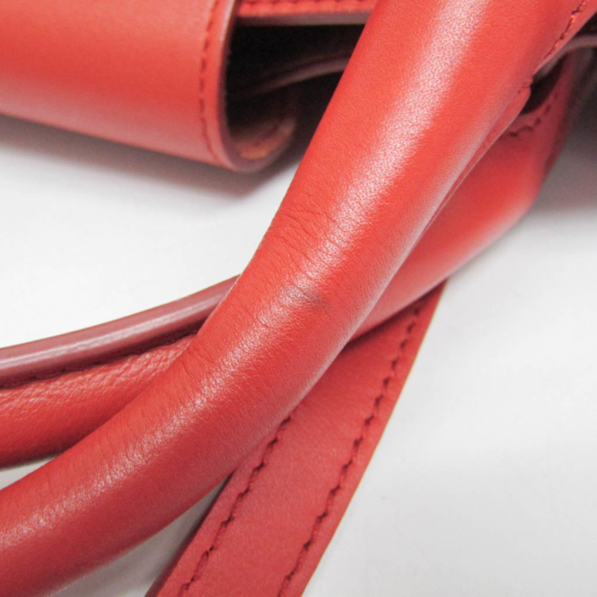 Celine Small Long Strap 183313A4T Women's Leather Handbag,Shoulder Bag Red Brown